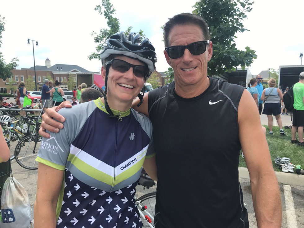 200 miler and New Albany resident Caroline Worley at the finish line with husband Guy Worley (002).jpg
