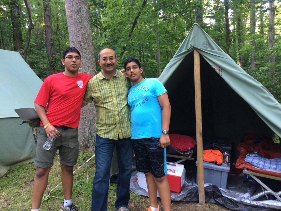 Shivam at a summer camp with his brother (Vardaan - Eagle) and Dad (002).JPG