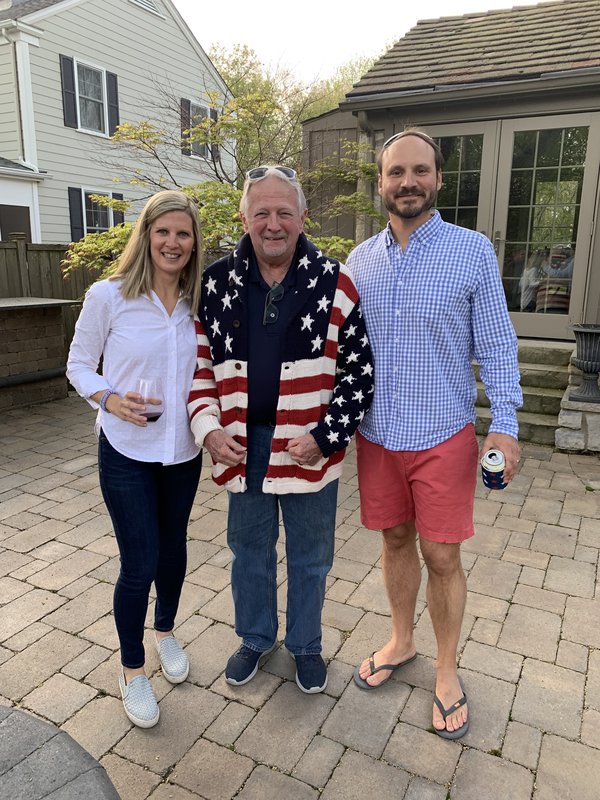 Ron Johnson poses with Fourth of July General Chairs Stacy and Brandon McIntire in a 2021 Fourth of July Parade planning session..jpeg